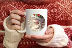 3D Marzipan Christmas Fairy Round PNG Product Image 4