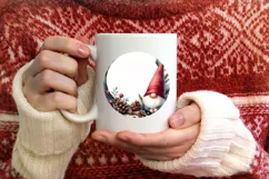 Gnome Christmas Watercolor Round PNG Product Image 4