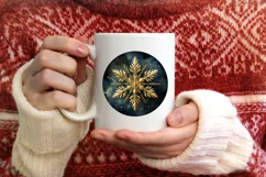 Snow Flake Christmas Round Cute Ornament Sublimation Product Image 3