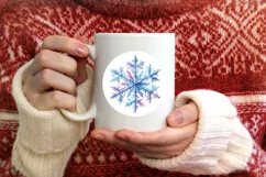 Snow Flake Christmas Round Cute Ornament Sublimation Product Image 3