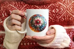 Silent Night Christmas Round Cute Ornament Sublimation Product Image 3