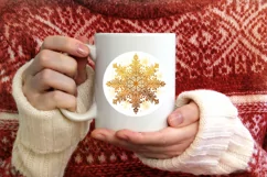 Snow Flake Christmas Round Cute Ornament Sublimation Product Image 3