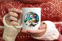 Christmas Round Cute Ren Deer Animal Ornament Sublimation Product Image 3