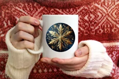 Snow Flake Christmas Round Cute Ornament Sublimation Product Image 3