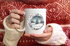 a Watercolor Winter Scene with Large Text Sublimation PNG Product Image 3