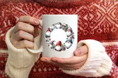 Winter Gnomes Round Ornament Sublimation PNG Product Image 1