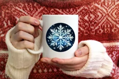 Snow Flake Christmas Round Cute Ornament Sublimation Product Image 3