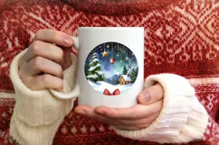 Cheerful Hearts Christmas Scene PNG Product Image 1