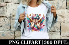 Cupid Angel Of Love Gesture Watercolor Florals Clipart Product Image 3