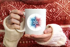 Snow Flake Christmas Round Cute Ornament Sublimation Product Image 3