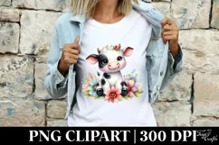 Cute Cow|T-shirt, Mug PNG Product Image 4