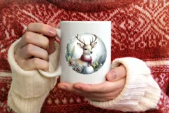 Rein Deer Christmas Ornament Sublimation PNG Product Image 4