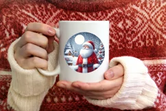 Santa Christmas Ornament Sublimation PNG Product Image 3