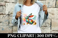 Easter Bunny Egg Flower, Clipart |T-shirt, Mug PNG Product Image 4