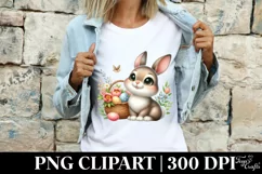 Easter Bunny Egg Flower, Clipart |T-shirt, Mug PNG Product Image 3