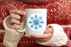 Snow Flake Christmas Round Cute Ornament Sublimation Product Image 3