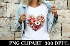 Valentines Floral Heart , Clipart |T-shirt, Mug, Tumbler Product Image 3