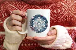 Snow Flake Christmas Ornament Sublimation PNG Product Image 3