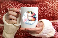 Baby Hummingbird on Cloud Christmas Ornament Sublimation PNG Product Image 1
