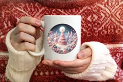 Pastel Molten Candy Christmas Scene PNG Product Image 3