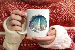 Detailed Molten Candy Christmas Ornament Sublimation PNG Product Image 1