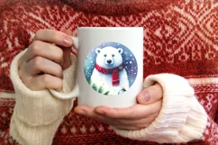Polar Bear Christmas Sticker Sublimation PNG Product Image 4
