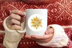 Snow Flake Christmas Round Cute Ornament Sublimation Product Image 3