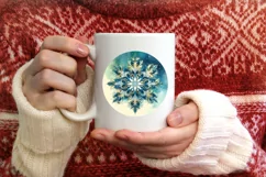 Snow Flake Christmas Round Cute Ornament Sublimation Product Image 3