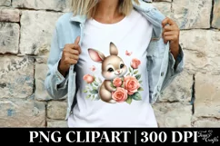 Easter Bunny Egg Flower, Clipart |T-shirt, Mug PNG Product Image 4