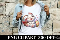 Easter Bunny Egg Flower, Clipart |T-shirt, Mug PNG Product Image 4
