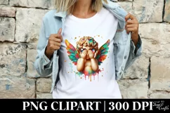Cupid Angel Of Love Gesture Watercolor Florals Clipart Product Image 3