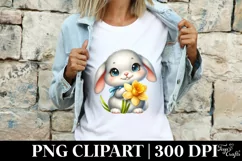 Easter Bunny Egg Flower, Clipart |T-shirt, Mug PNG Product Image 3