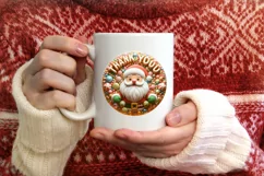 Thank You Christmas Round Cute Ornament Sublimation Product Image 3