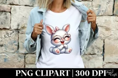 Easter Bunny Egg Flower, Clipart |T-shirt, Mug PNG Product Image 3