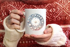 Snowflakes Type Treatment Round Ornament Sublimation PNG Product Image 3