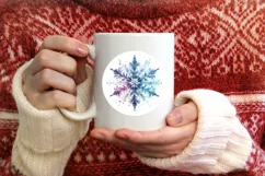 Snow Flake Christmas Round Cute Ornament Sublimation Product Image 3