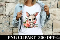 Easter Bunny Egg Flower, Clipart |T-shirt, Mug PNG Product Image 3