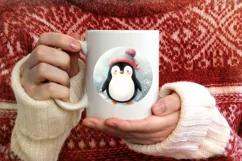 a Colorful Penguin Winter Ornament Sublimation PNG Product Image 3