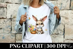 Easter Bunny Egg Flower, Clipart |T-shirt, Mug PNG Product Image 4