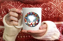 Winter Gnomes Round Ornament Sublimation PNG Product Image 4