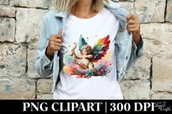 Cupid Angel Of Love Gesture Watercolor Florals Clipart Product Image 4