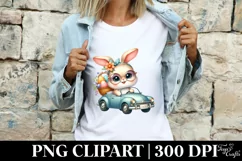 Easter Bunny Egg Flower, Clipart |T-shirt, Mug PNG Product Image 3