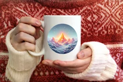 Round Winter Scene with Molten Candy PNG Product Image 4