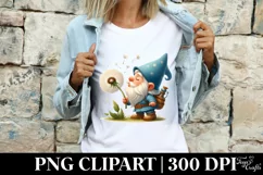 Gnome Blowing Dandelion Clipart |T-shirt, Mug, Tumbler Product Image 3