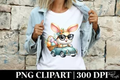 Easter Bunny Egg Flower, Clipart |T-shirt, Mug PNG Product Image 3