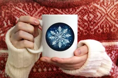 Snow Flake Christmas Round Cute Ornament Sublimation Product Image 3