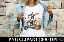 Easter Bunny Egg Flower, Clipart |T-shirt, Mug PNG Product Image 3