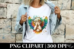Cupid Angel Of Love Gesture Watercolor Florals Clipart Product Image 3