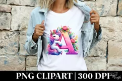 Cute Unicorn Alphabet Clipart | Unicorn Monogram Alphabet Product Image 2