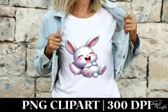 Easter Bunny Egg Flower, Clipart |T-shirt, Mug PNG Product Image 3